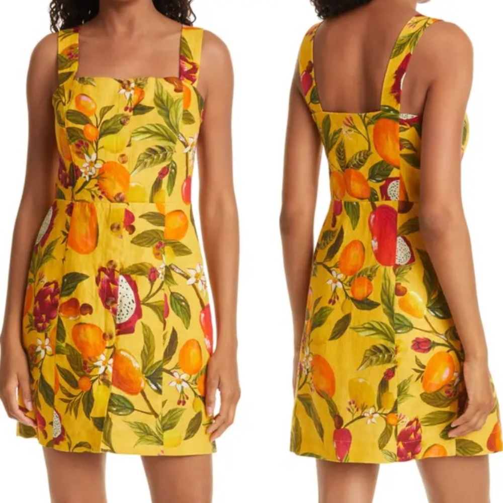 FARM Rio Yellow Floral Dress